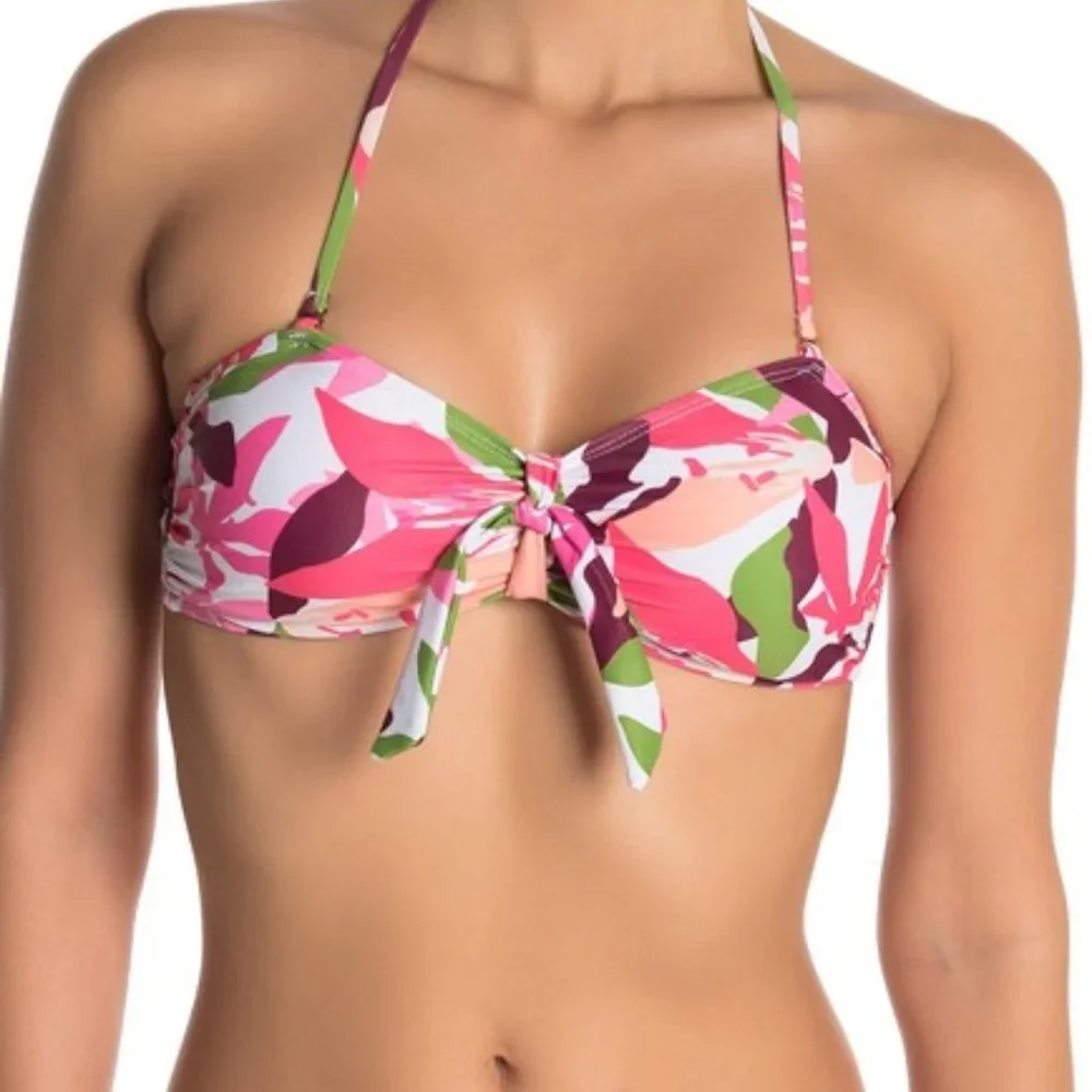 Nicole Miller Floral Bandeau Bikini Top - NWT